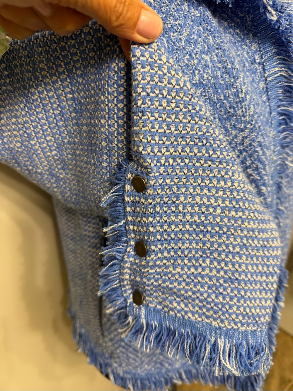 NWT NIC+ ZOE Women’s Blue Fringe Edge Jacket Blazer M - Picture 5 of 11